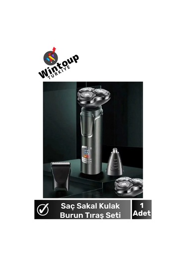 Wintoup Profesyonel 3in1 Tıraş Makinesi Dijital Göstergeli 3 Başlıklı Tıraş Makinesi