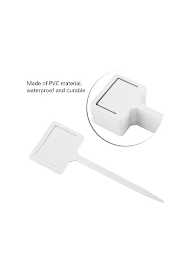 Xiyyadms 20 Adet Pvc Bahçe Bitki Etiketi - Su Geçirmez Yeniden Kullanılabilir Fidan/çiçek Pot Etiketleri Beyaz