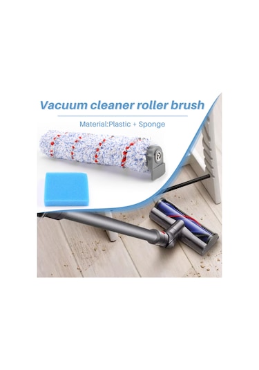 Leasetake Tineco Ifloor Islak Kuru Kablosuz Elektrikli Süpürge İçin Yedek Fırça Rulosu, 2 Paket Rulo Fırça + 2 Ön Filtre Köpüğü