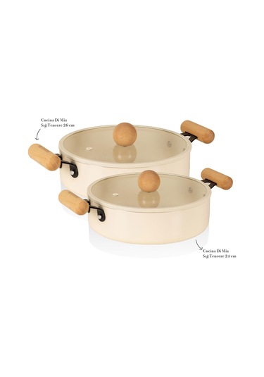 The Mia Cucina Di Mia İndüksiyon Tabanlı Seramik Tencere Seti 4 Parça Çok Renkli