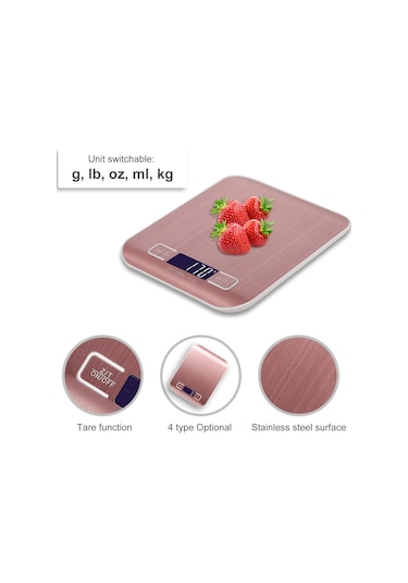 Neevoyu Pirinç Aynası Gümüş - Şarjlı Ve Pil Desteğiyle 10kg/1g Hassasiyetli Mutfak Terazi - Abs+paslanmaz Çelik - 48 Saat Çalışma Süresi Gümüş