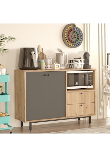 Mocha Kahve Köşesi Çok Amaçlı Dolap Mutfak Dolabı Sepet-antrasit