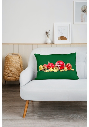 Yılbaşı Noel Desen Baskılı Tv Battaniyeli Opsiyonel Dekoratif Hediye Yastık Battaniye 2in1 Gifts-1 Çok Renkli