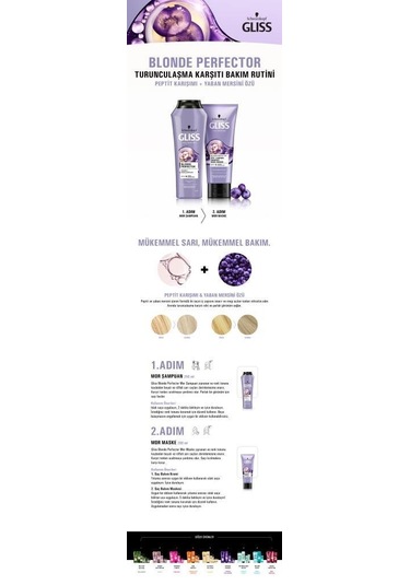 Gliss Blonde Perfector Turunculaşma Karşıtı Mor Şampuan 250 ML