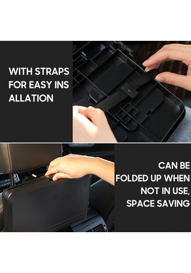 Singree Araç İçin Katlanabilir Büyük Boy Sırt Dayama Bardaklık - Siyah Plastik