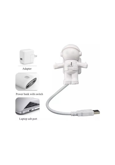 Teltree Uzaylı Figürlü Usb Led Gece Lambası - Ev Kullanıma Uygun, Kolay Kullanımlı, Dayanıklı Materyal, Beyaz Renk Beyaz