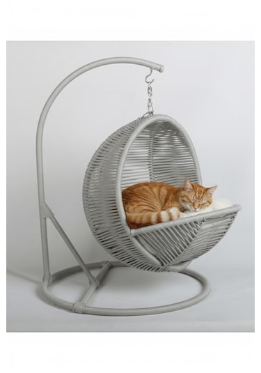 Reyo Pet Lüxperi Kedi Salıncağı & Kedi Yatağı & Kafesi 38x45x65 Cm Açık Gri