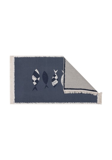 Mudo Home Larıssa Frame Fısh Kilim Lacivert Beyaz 80x150 Diğer