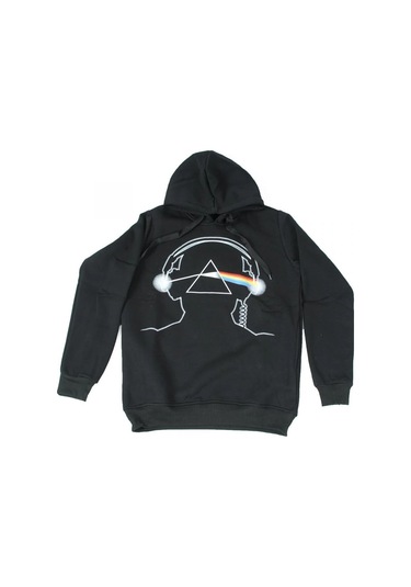 Pink Floyd Dark Side Of The Moon Kapüşonlu Sweatshirt Siyah Çok Renkli