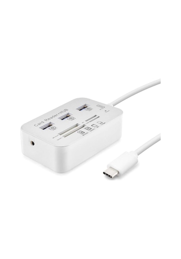 Type-c Hub Combo 3 Usb3.0 + Ms + Sd + M2 + Tf 20cm Beyaz Hdx7029