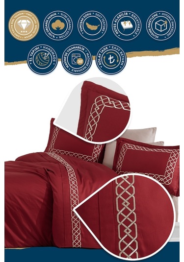 Nazik Home Vienza Bordo Nevresim Takımı Çk Bordo