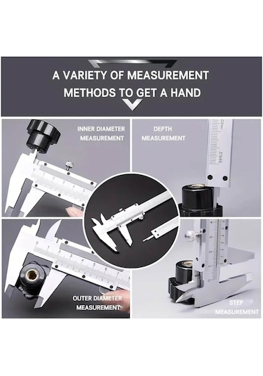 150mm / 0.02mm Paslanmaz Çelik Mekanik Kumpas - Sürgülü Manuel Kumpas