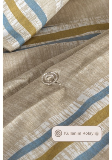 Elart Wilda Nevresim Takımı Tek Kişilik Lastikli Çarşaf 160x220 Cm Bej Bej