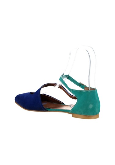 Fox Shoes Saks Mavi/su Yeşili Kadın Babet D726016902 Saks Mavi - Su Yeşili
