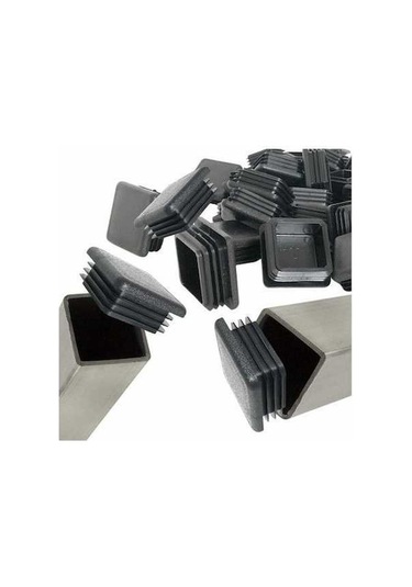 Novahub Kare Boru Kapakları, Sandalye Ayağı İçin 50mm Kare Uç Kapağı, Siyah, 20 Adet -