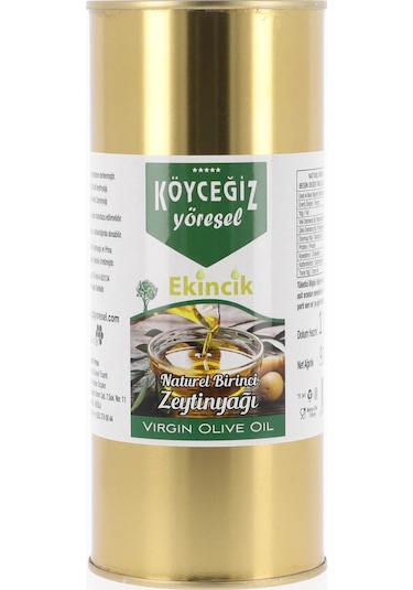 Köyceğiz Yöresel Ekincik Naturel Birinci Zeytinyağı Teneke 1 L