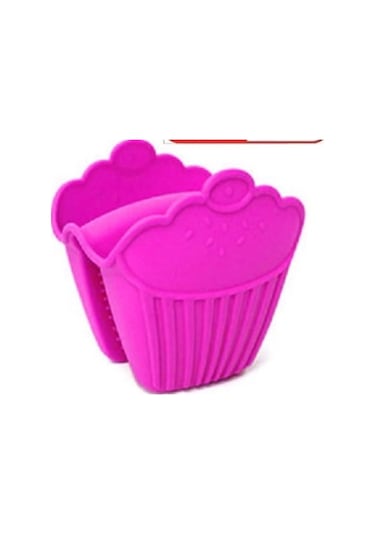 Cupcake Desenli Tutucu Fırın Eldiven Mutfak Slikon Mikrodalga Piş
