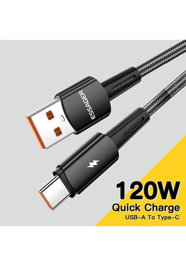Flybuy Esger 2m Usb-c Süper Uzun 120w Hızlı Şarj 480mbps Veri İletim Kablosu
