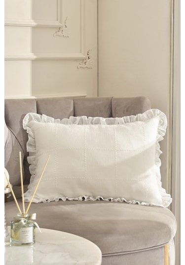 Karaca Home Lalisa Dolgulu Kırlent 35x50 Cm Beyaz Beyaz