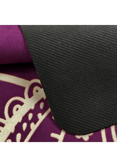 Rebuwo Seyahat Yoga Matı Katlanabilir Doğal Kauçuk Mat 1mm Mor