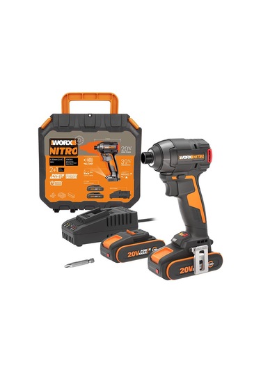 Worx Wx265 20volt 2.0ah Li-ion Çift Akülü 200nm Kömürsüz Profesyonel Şarjlı Darbeli Tornavida