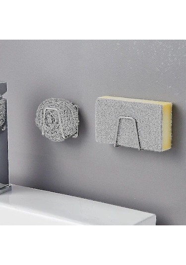 Skycity 4'lü Set Çelik Ev Firin Sponge Tutucu: Otomatik Yapışkan Lavabo Kurutma Rak, Duvar Takılı Organize Hook - Mutfak Aksesuarı Diğer