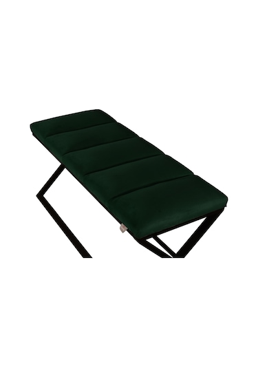 Varcera Black- Yeşil Dilimli Model Puf & Bench & Koltuk & Oturma Bankı & Yatak Odası Önü