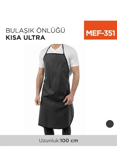Bulaşık Önlüğü Siyah 100 Cm Ultra Kısa Mef-351 Siyah
