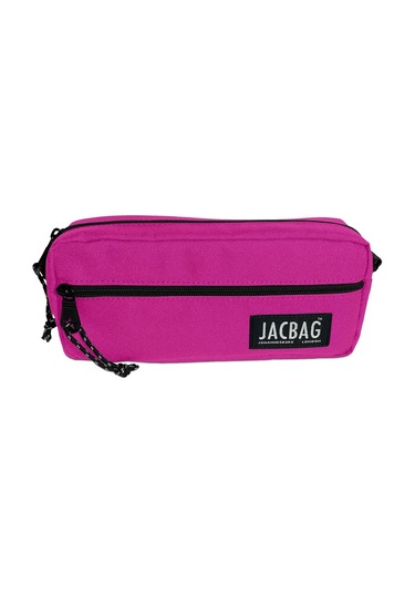 Jacbag Çift Fermuarlı Pembe Kız Çocuk Kalem Kutusu Çok Renkli