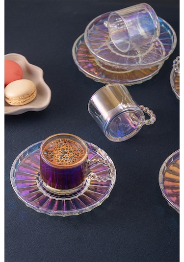 Emsan Muhabbet 100 Ml 6'lı Kahve Fincan Takımı renkli