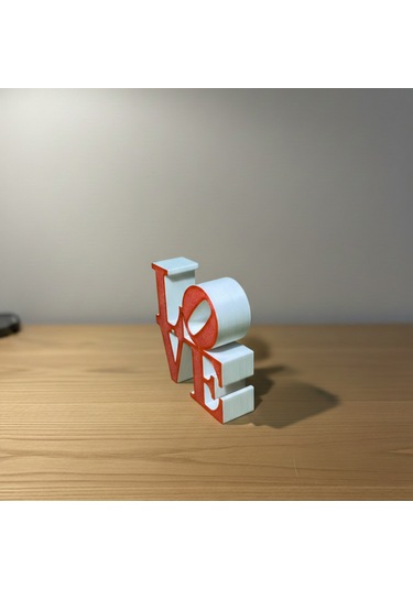 Modern "love" Tipografik Dekoratif Figür Minimalist Pla Masaüstü Aksesuarı Beyaz