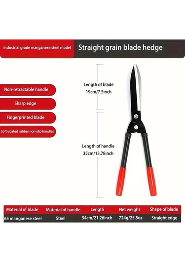 Dream011 1 Adet Yüksek Kaliteli Bahçe Makası Uzun Saplı Çim Budama Makası Mangan Çelik