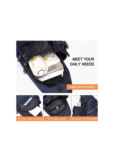 Youtek Erkekler İçin Oxford Kumaş Askılı Çanta, Su Flaske Cebi, Telefon Anahtar Para Taşıma, Elini Serbest Bırak, Koyu Gri Koyu Gri