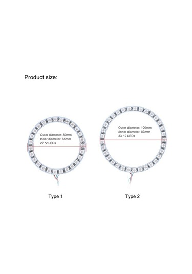 Ebitda 12v 80mm Rgb Led Halka Işık, 16 Renk & 4 Mod, Uzaktan Kumandalı Araç Aydınlatma, Moda Geçişli