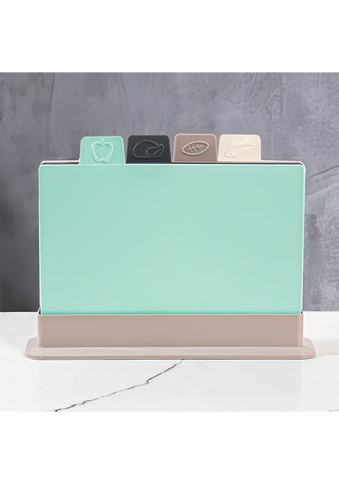 Porsima 1164 Cappuccino Asıa 4'lü Kesme Tahtası Sebze, Et Ve Ekmek Kesme Tahta Seti Çok Renkli