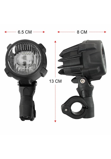 Gp Kompozit Medium Universal Motosiklet Sis Farı Seti Siyah