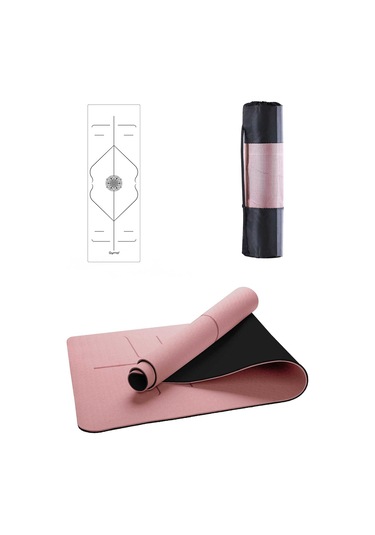 Gymo Hizalamalı 6Mm Tpe Yoga Matı Pilates Minderi Scarlet
