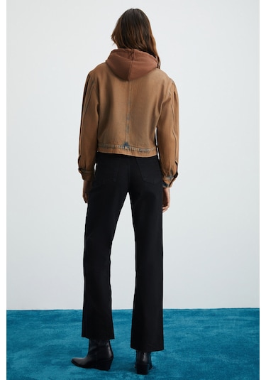 Marquesha Kadın Wild Vintage Kahverengi Crop Ceket