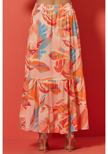 Kloş Çok Renkli Vual Etek Çok Renkli