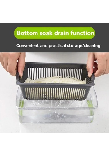 Liangmei 16 İn 1 Çok Fonksiyonlu Sebze Doğrama Kolu Gıda Kesici Adaçayı Yeşili