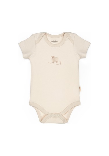 Bebek 2li Kısa Kollu Zıbın Body %100 Organik Pamuk, Bebek-yenidoğan-csy8176 Bej - Ekru