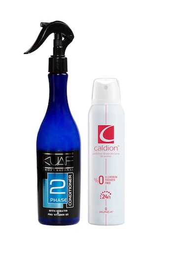Kuaf Keratinli Fön Suyu Sıvı Saç Kremi 400 Ml + Caldion Deodorant