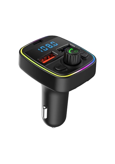 Xindoker Siyah Araç Fm Transmitörü - Bluetooth免提 Araç Mp3 Çalar, Pd Hızlı Şarj + Çift Usb, Fonksiyonel Işıklandırma, Yolculuk Müzik Arkadaşı