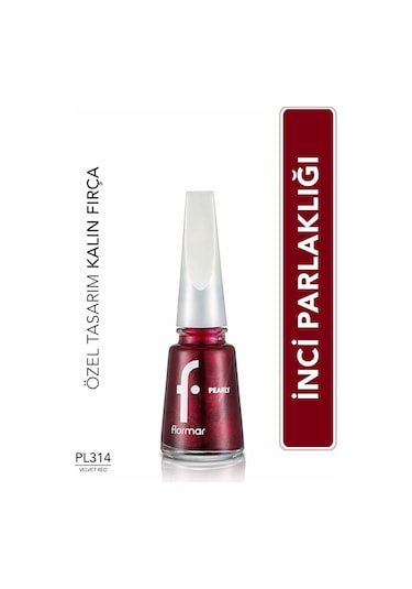 Flormar Pearly Yarı Şeffaf Sedefli Parlak Oje PL314 Velvet Red