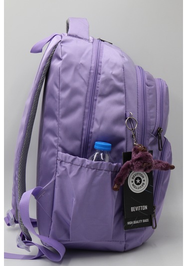 Özel Su İtici Kumaş Lila Unisex Okul Sırt Çantası 34600