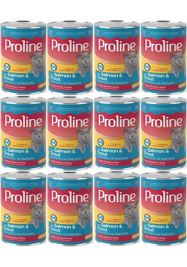 Pro Line Somonlu ve Alabalıklı Yetişkin Kedi Konservesi 12 x 400 G