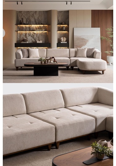 Dante Modüler Köşe Koltuk Takımı Krem