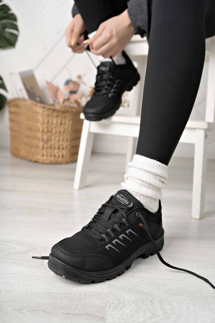Ghattix Kadın Su Soğuk Dayanıklı Günlük Kışlık Ayakkabı Siyah Siyah