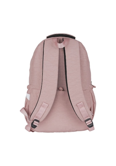Relaxion Suya Dayanıklı Klinkır Kumaş 9 Bölmeli Geniş Hacimli Okul Günlük Spor Seyahat Sırt Çantası Pudra