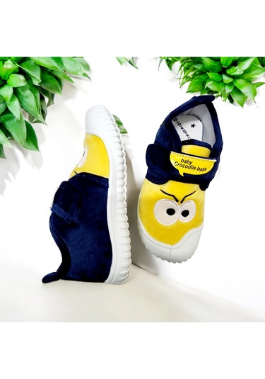 Yumuşacık Cırtlı Ortopedik Eğlenceli Göz Kreş,anaokuku,ev Pandufu Sarı - Beyaz - Lacivert